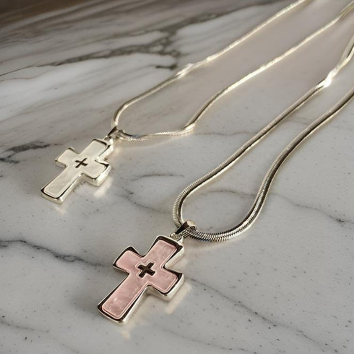 Shell Cross Pendant Necklace