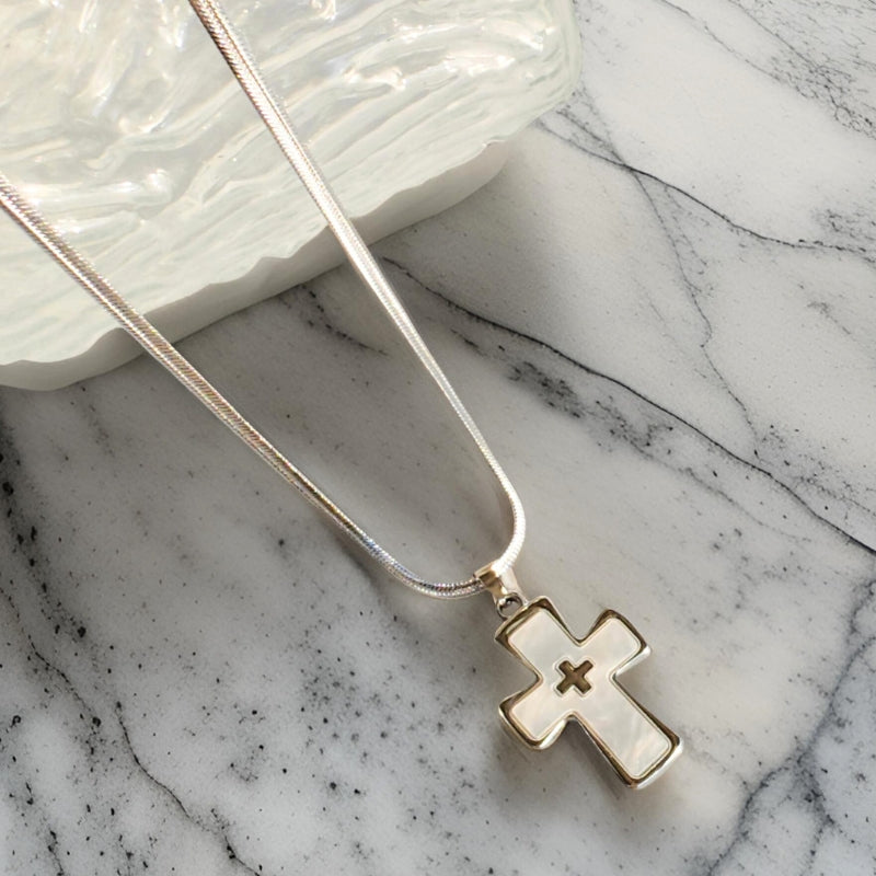 Shell Cross Pendant Necklace