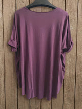 Cross My Heart Top in Purple