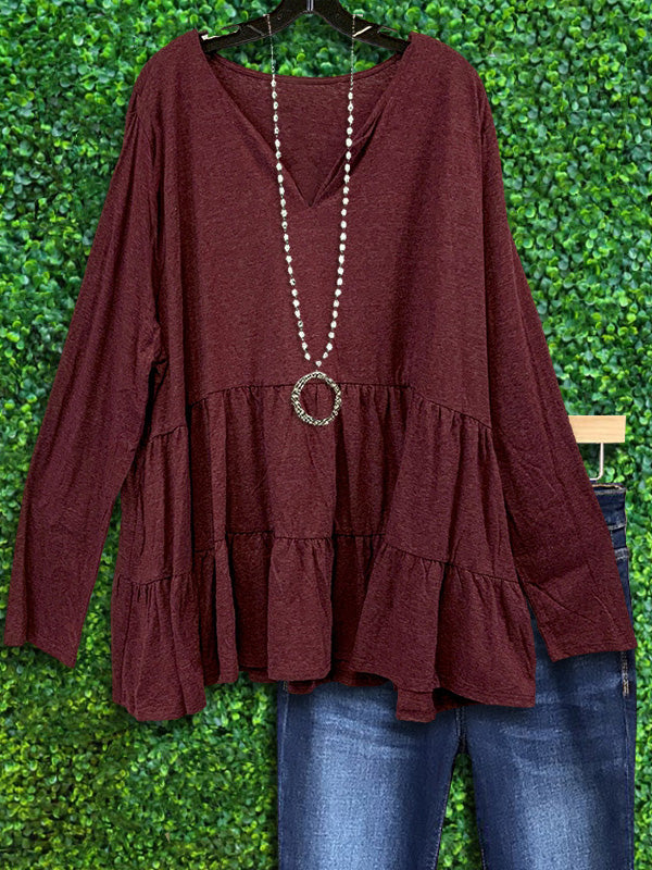 Casual Ruffled Hem Top