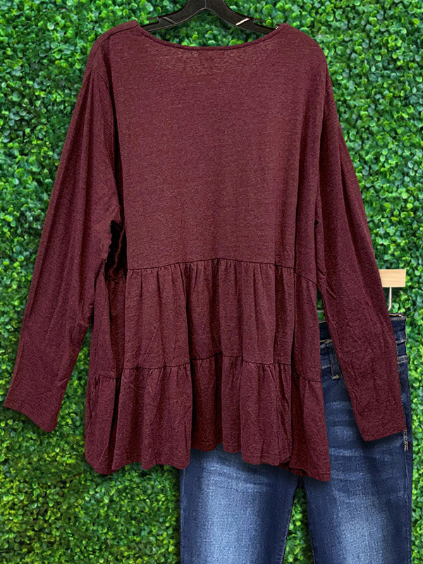 Casual Ruffled Hem Top