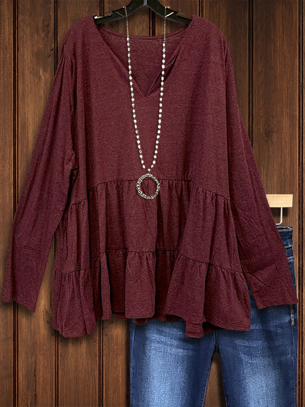 Casual Ruffled Hem Top