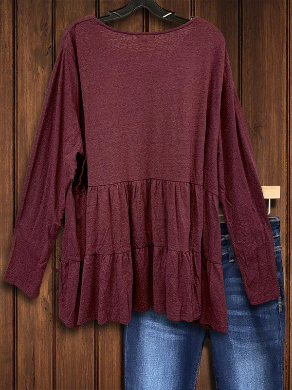 Casual Ruffled Hem Top