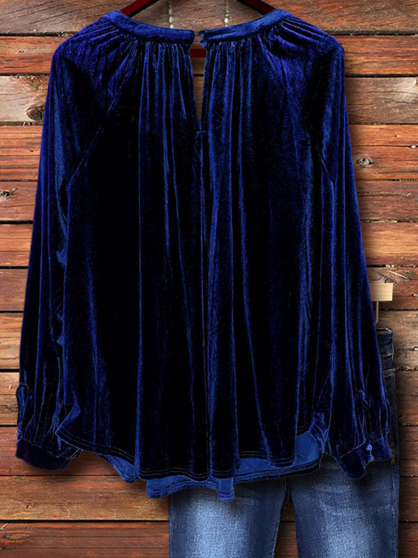 Retro Velvet Navy Top