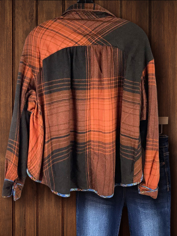 Flannel Large Plaid Blouse