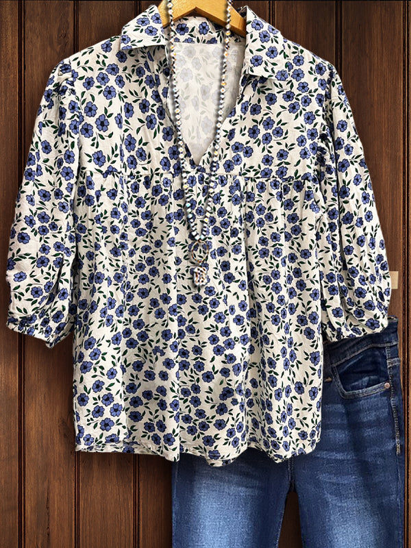 Cute Floral Print Top