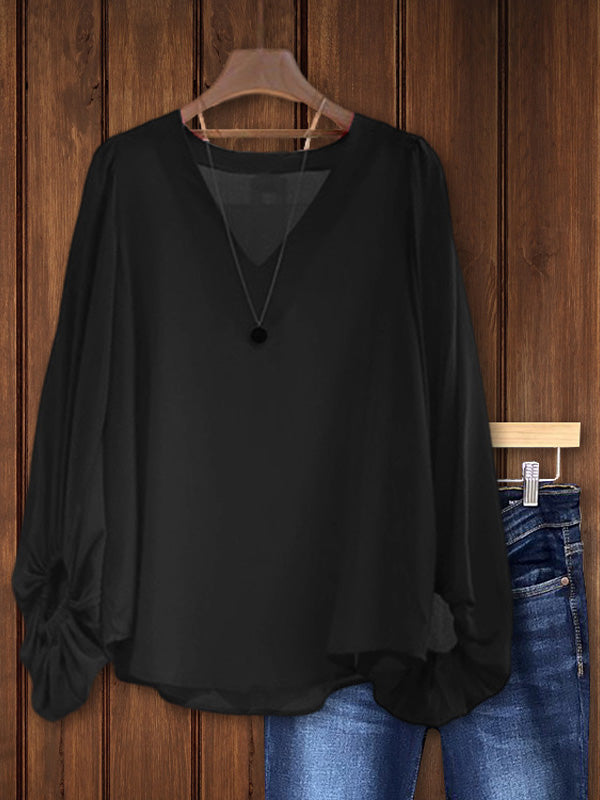 Balloon Sleeve Loose Top