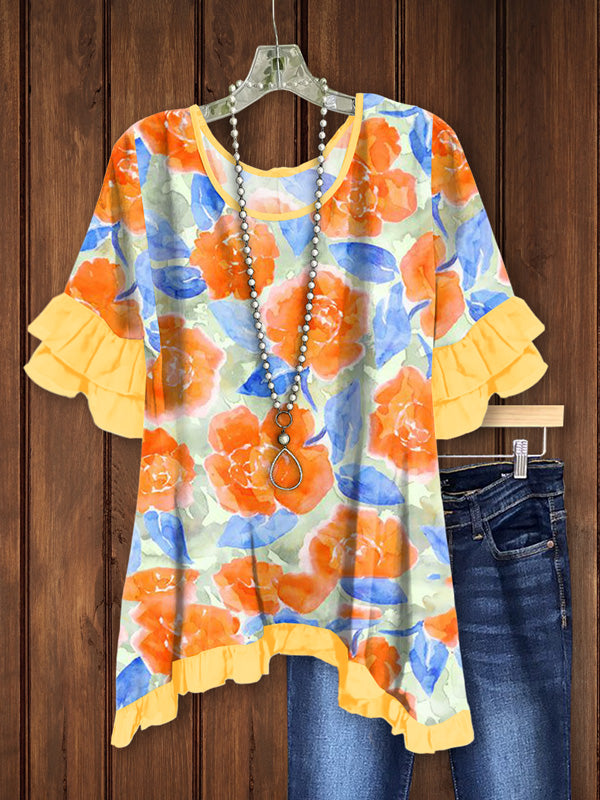 Spring Blossom Print Top