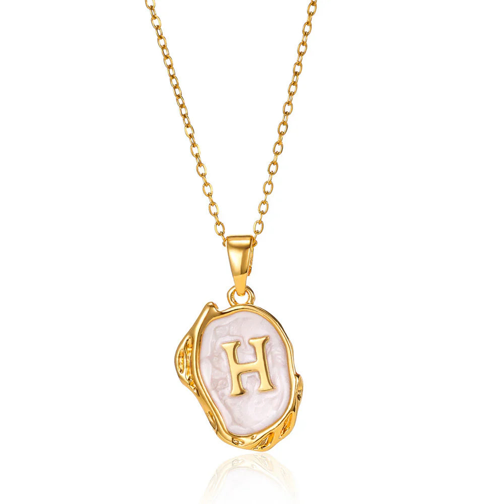 Vintage Gold Initial Pendant Necklace