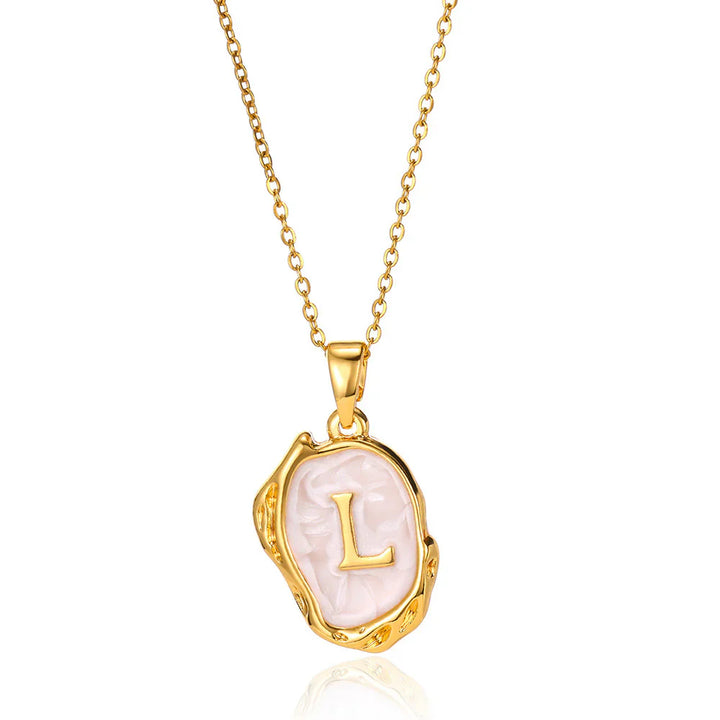 Vintage Gold Initial Pendant Necklace