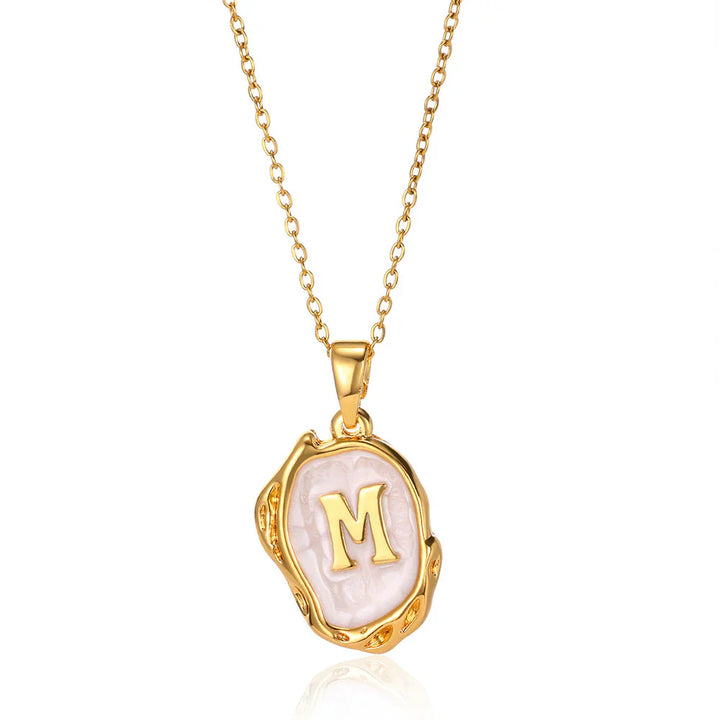 Vintage Gold Initial Pendant Necklace