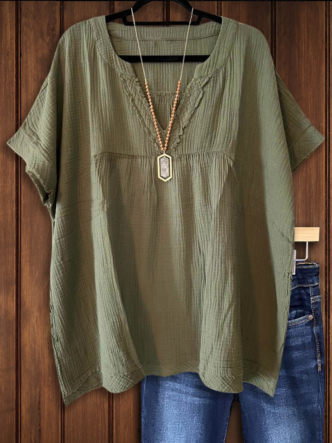 Solid Color Loose Casual Blouse