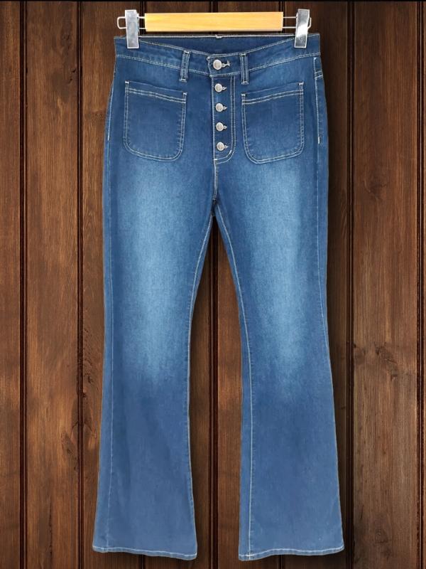 Vintage Pocket Skinny Flared Jeans