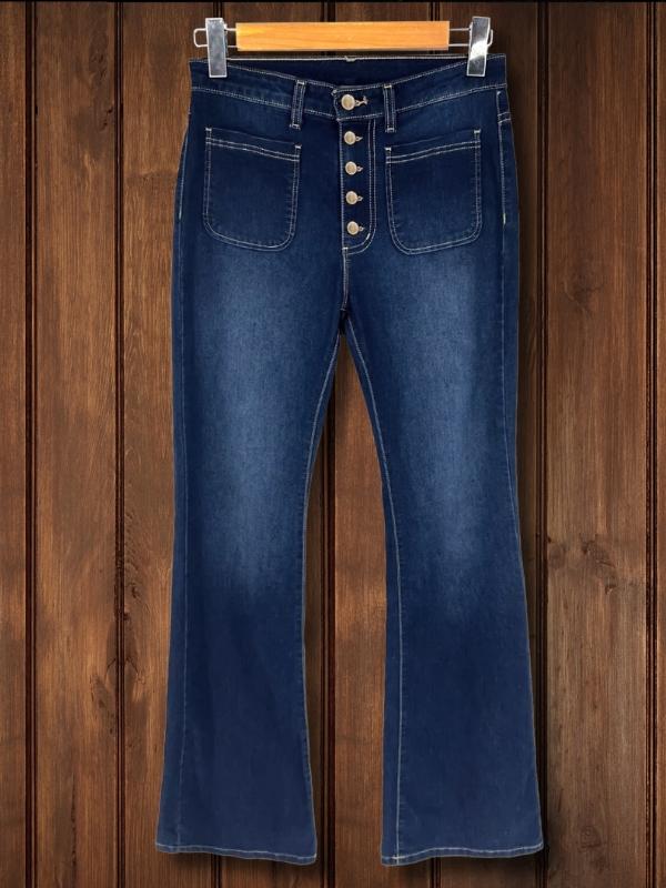 Vintage Pocket Skinny Flared Jeans